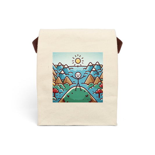 Canvas Lunch Bag with Strap - Eco-Friendly, Stylish, Durable, Great for Kids, School, Picnic, and Work
