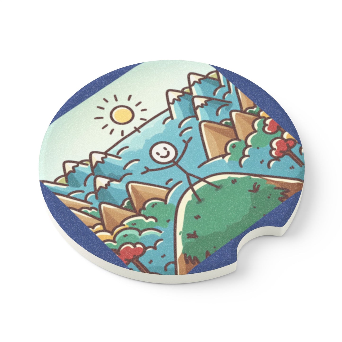 The "I'm back" Soapstone Car Coaster, Perfect for Road Trips, Adventure Lovers, Auto Accessory, Gift for Travelers, Scenic Car Decor