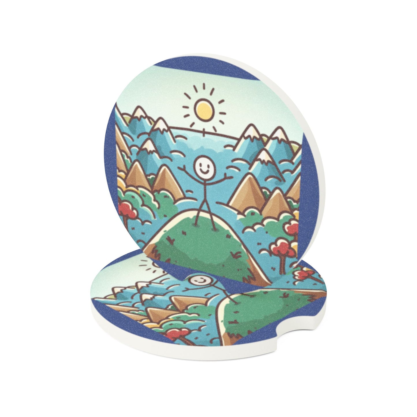 The "I'm back" Soapstone Car Coaster, Perfect for Road Trips, Adventure Lovers, Auto Accessory, Gift for Travelers, Scenic Car Decor