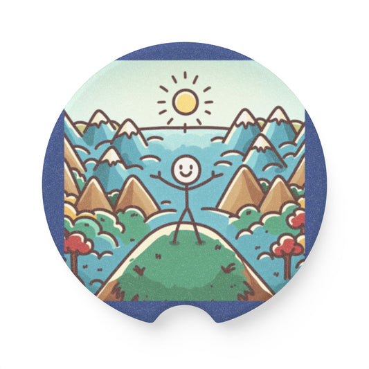 The "I'm back" Soapstone Car Coaster, Perfect for Road Trips, Adventure Lovers, Auto Accessory, Gift for Travelers, Scenic Car Decor