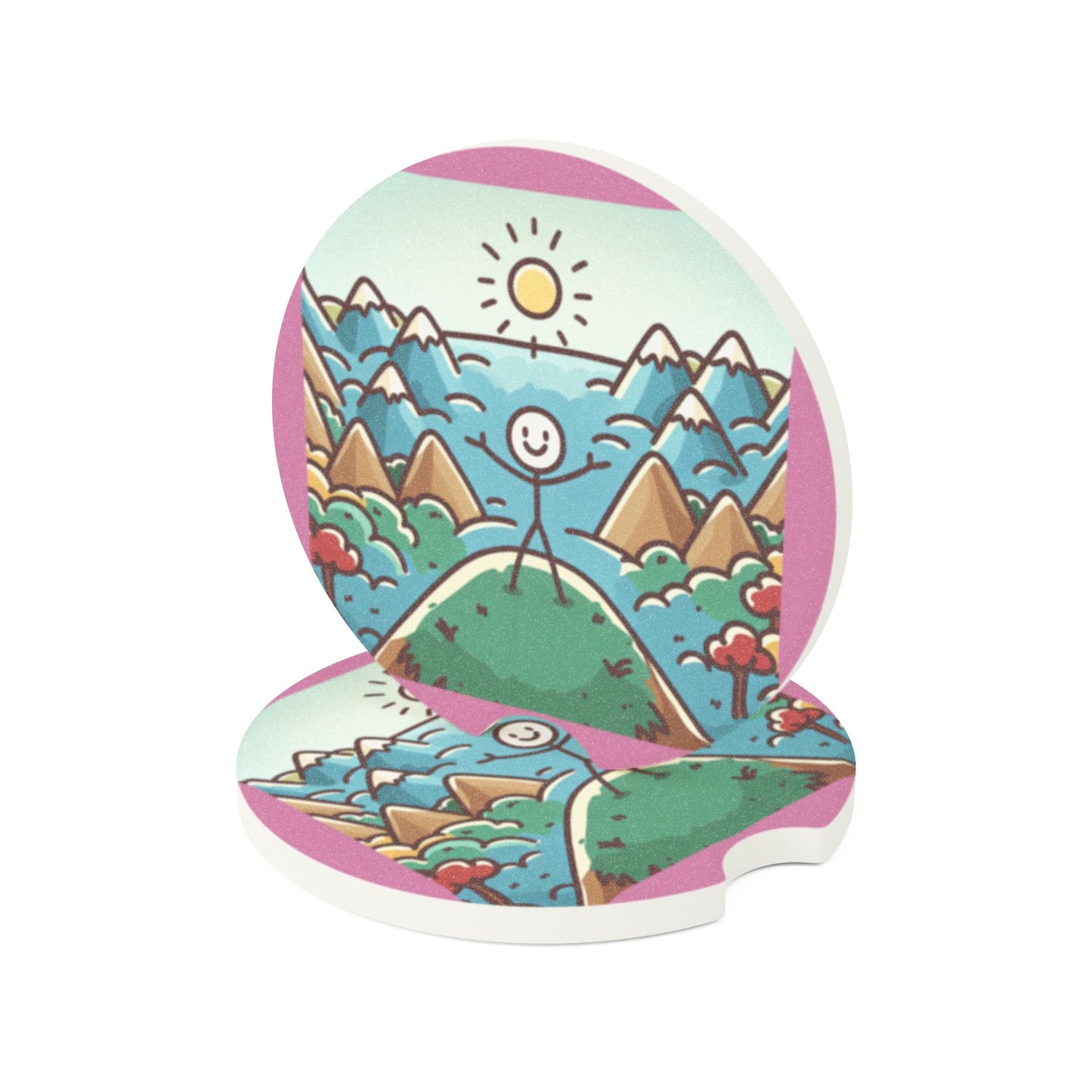 The "I'm back" Soapstone Car Coaster, Perfect for Road Trips, Adventure Lovers, Auto Accessory, Gift for Travelers, Scenic Car Decor (Copy)