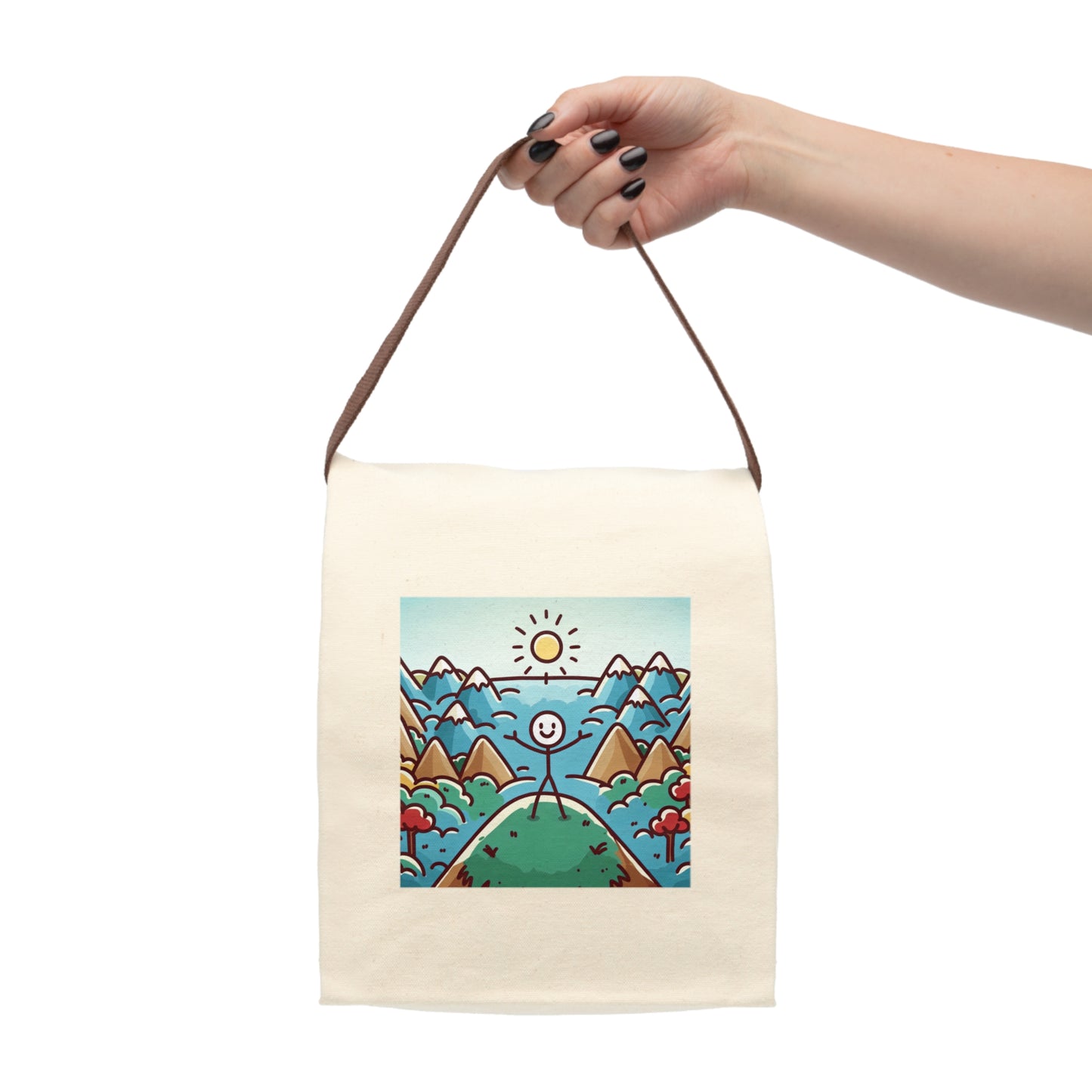 Canvas Lunch Bag with Strap - Eco-Friendly, Stylish, Durable, Great for Kids, School, Picnic, and Work