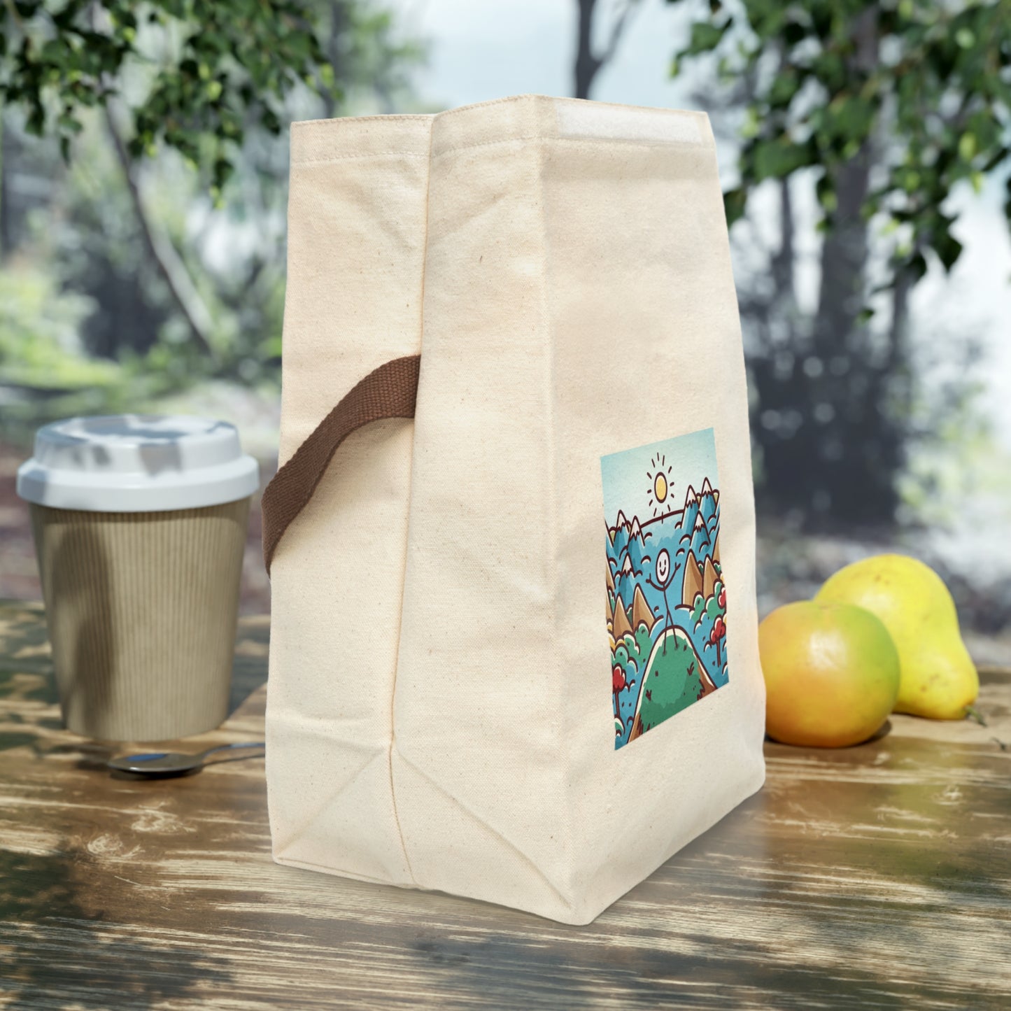 Canvas Lunch Bag with Strap - Eco-Friendly, Stylish, Durable, Great for Kids, School, Picnic, and Work