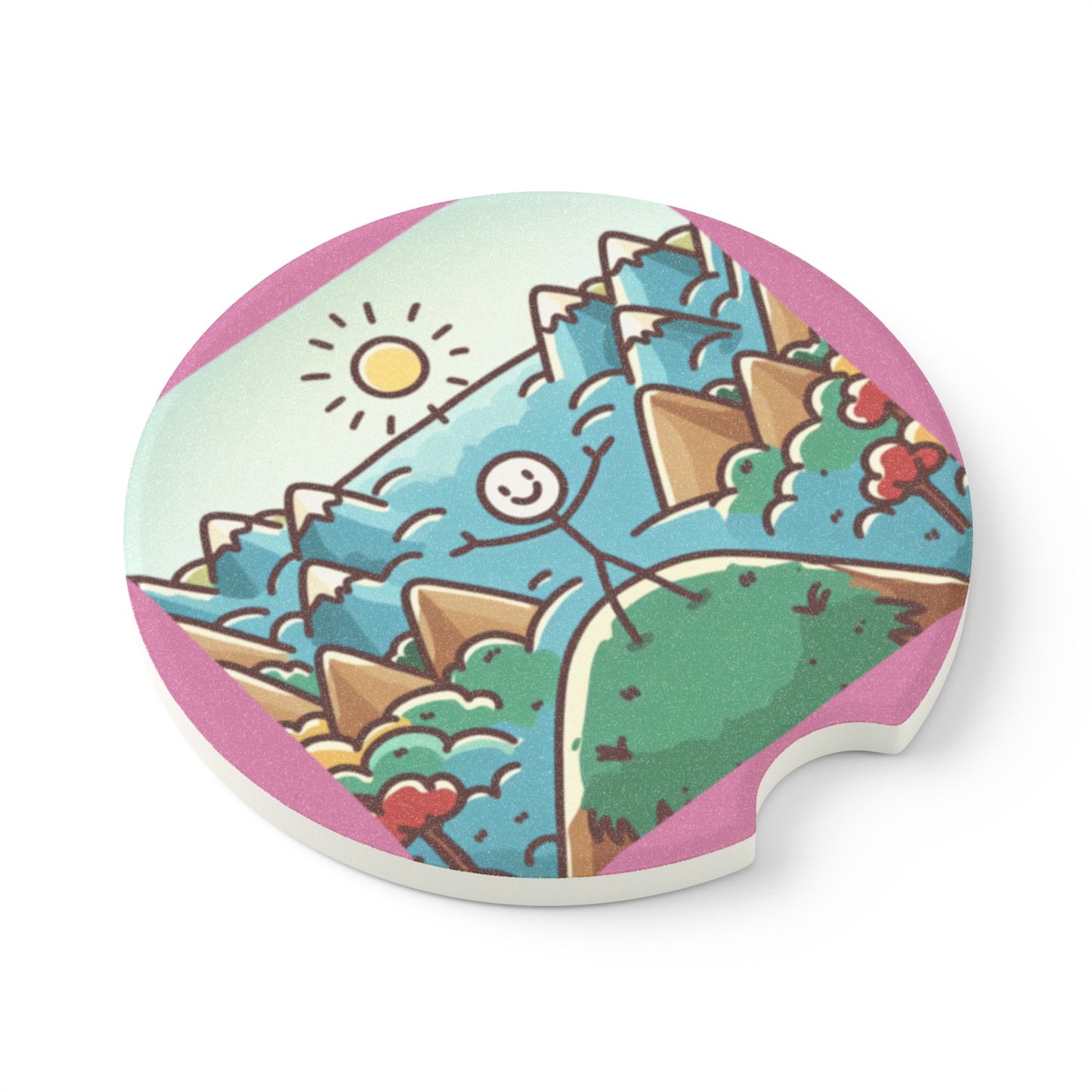 The "I'm back" Soapstone Car Coaster, Perfect for Road Trips, Adventure Lovers, Auto Accessory, Gift for Travelers, Scenic Car Decor (Copy)